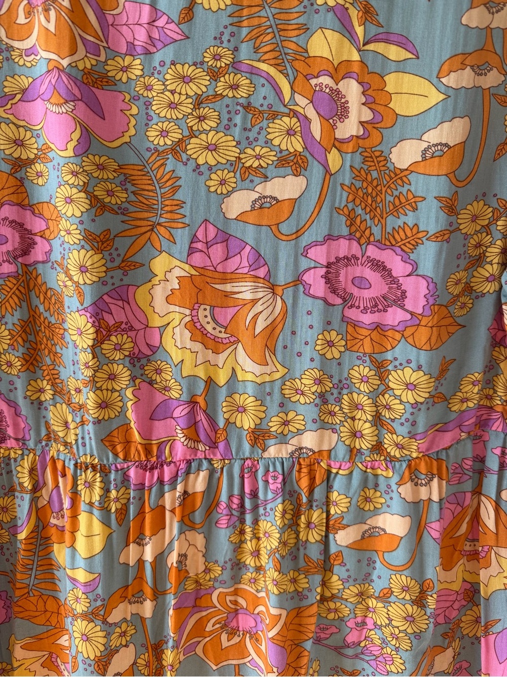 Rusttydustty Floral Boho Babydoll Blouse | Size Large | Cottagecore V-Neck - Picture 5 of 7